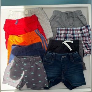 Lot of 9 boys shorts size 12 months